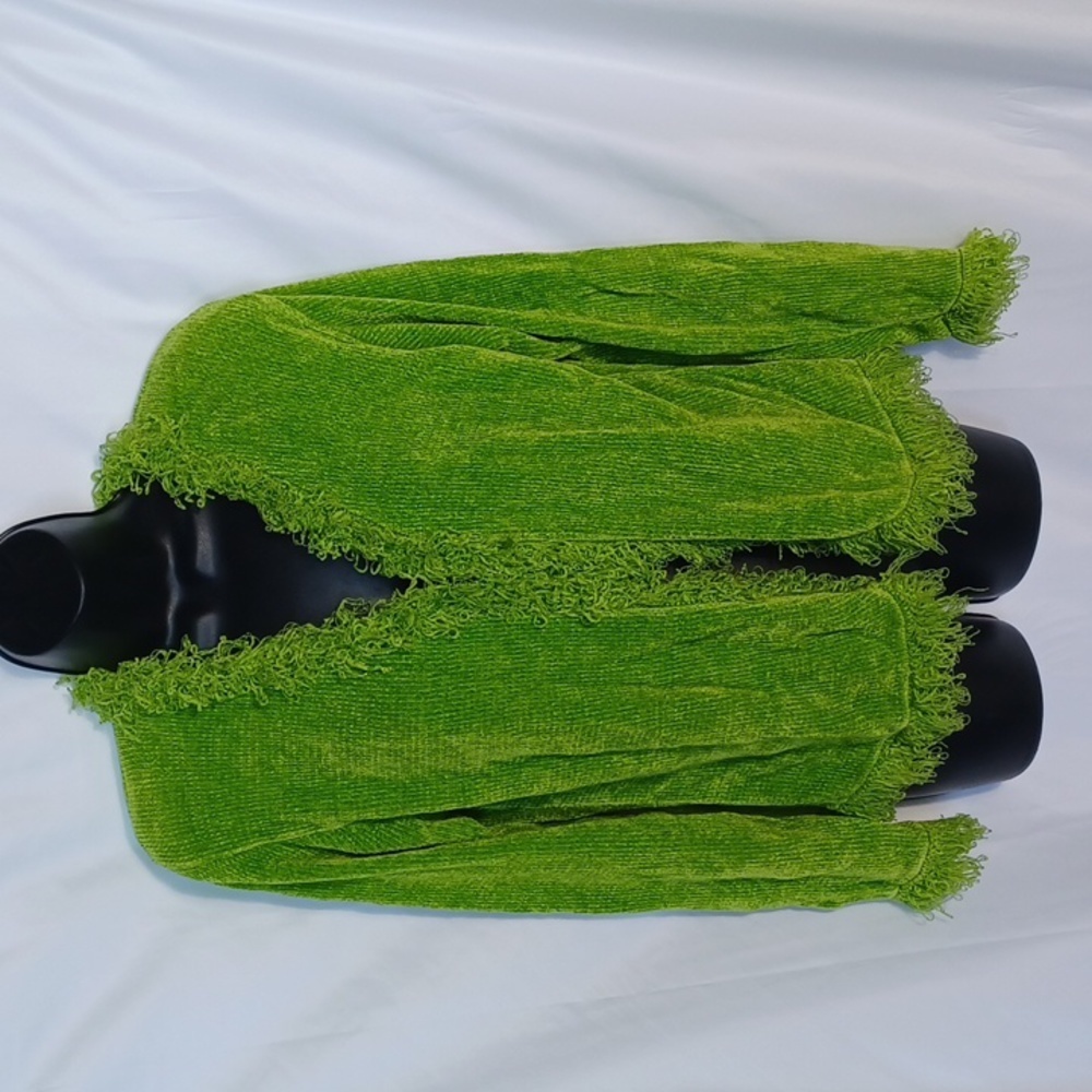 Vintage Rochelle California Grinchy  Knitted Chenile Cardigan Sweater- M